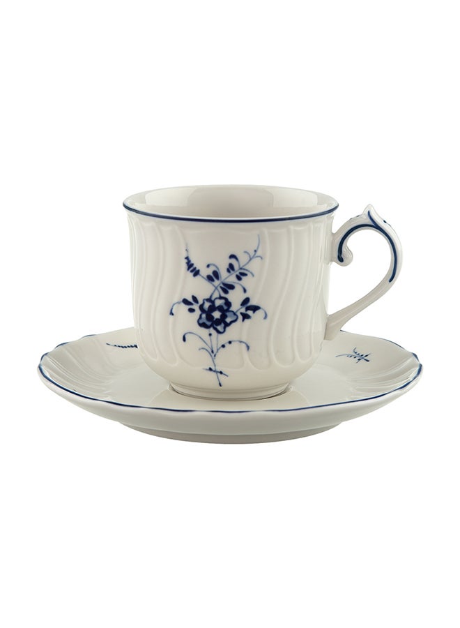 12-Piece Old Luxembourg Espresso Cup And Saucer Set White/Blue
