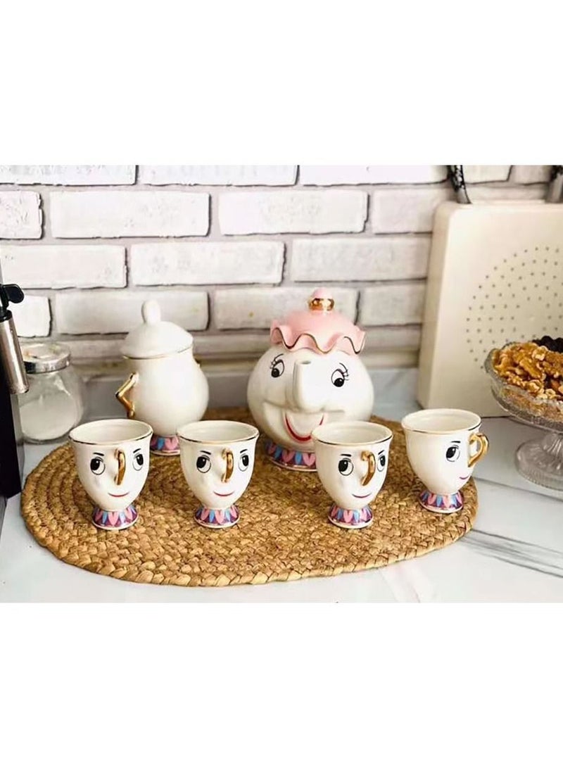 6-Piece Beauty And The Beast Coffee Tea Cup Set