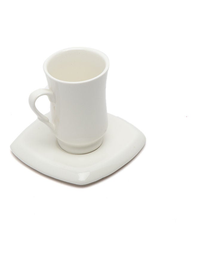 Elegant Tea Mug With Plate White 125ml