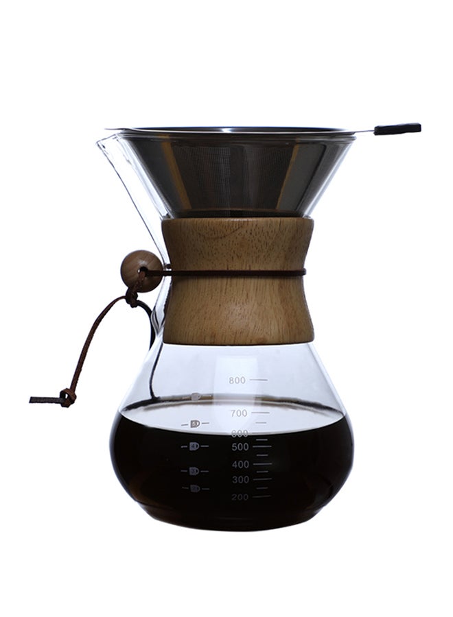 Nontoxic Durable Coffee Server Clear/Brown 800cm