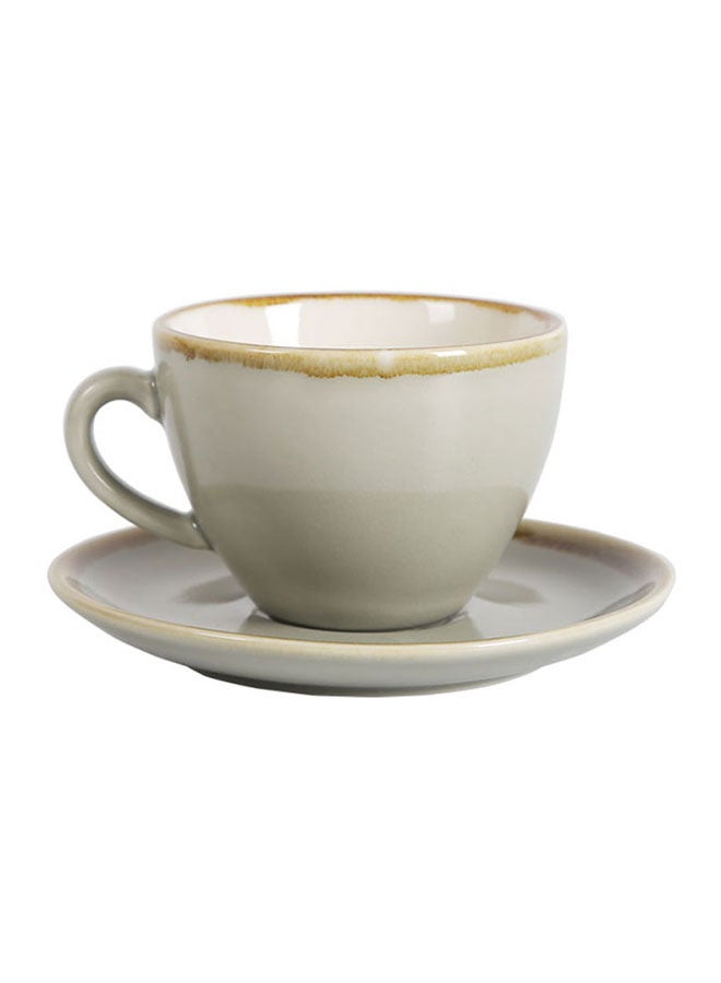 kiln Coffee Cup And Saucer Grey