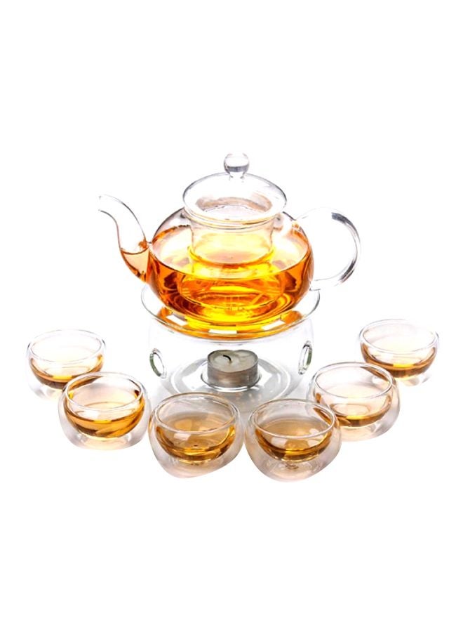 7-Piece Tea Cup With Pot Clear