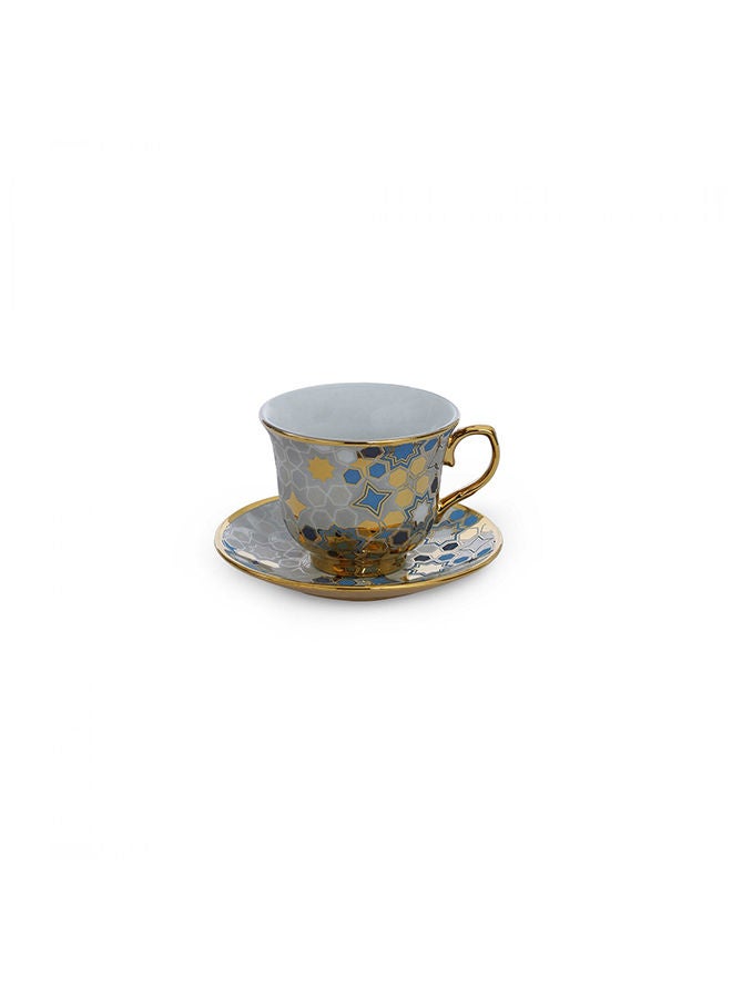 Foris 14-Piece Tea Set Cup Blue