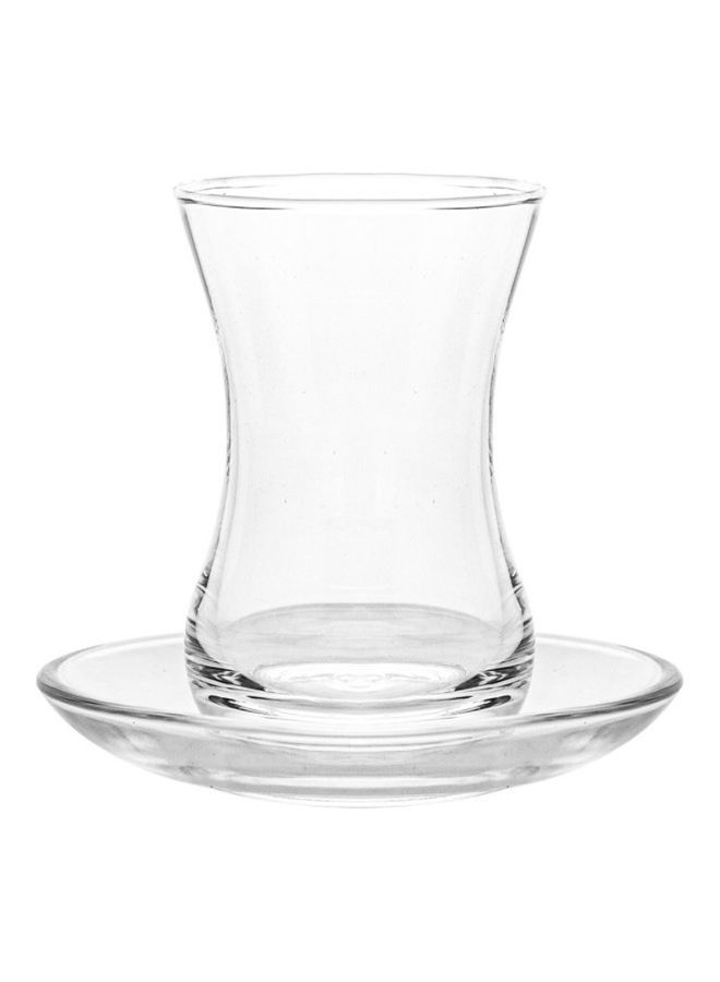 Regional Style Calabash Cup and Saucer Set Clear 120ml