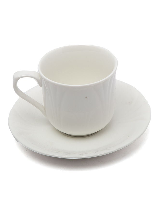 Elegant Tea Mug With Plate White 190ml