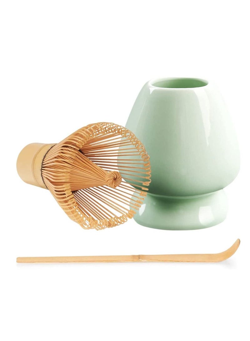 Japanese Tea Set, Traditional Matcha Tool Ceremony Accessories, Blender, Spoon (3 Piece White)
