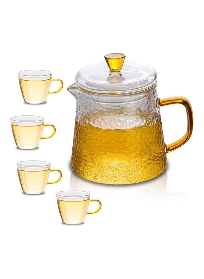 5-Piece Glass Teapot Set Clear 10x11cm