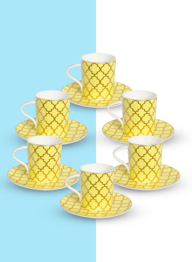12-piece set of Tea cups, plates and cups