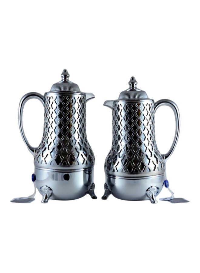 2-Piece Tea And Coffee Flask Set Silver