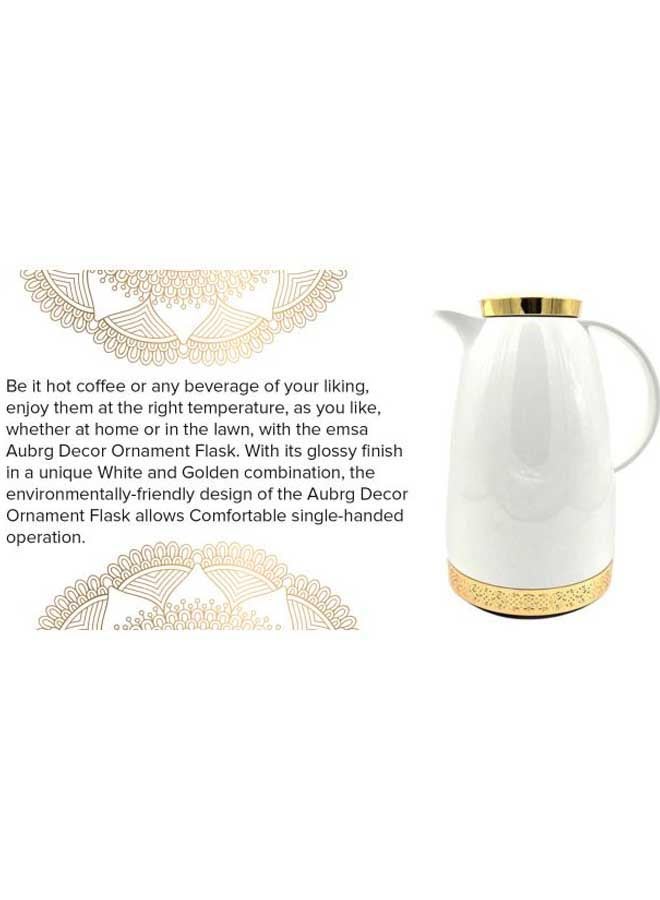 Aubrg Decor Ornament Flask White/Gold 1.8Liters