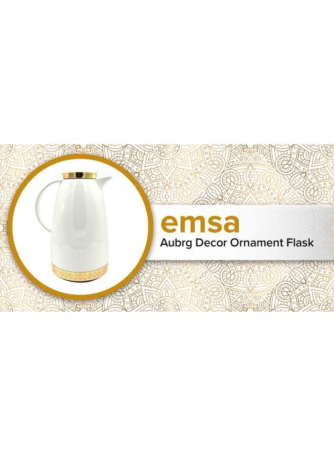 Aubrg Decor Ornament Flask White/Gold 1.8Liters