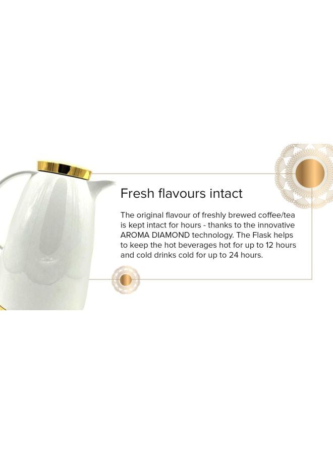Aubrg Decor Ornament Flask White/Gold 1.8Liters