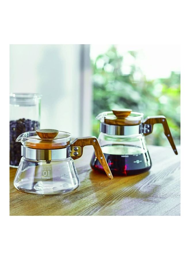 600 ml Coffee Server Olive Wood Clear/Brown