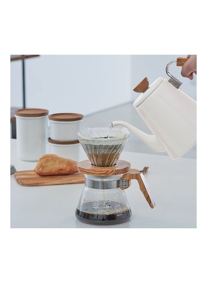 600 ml Coffee Server Olive Wood Clear/Brown