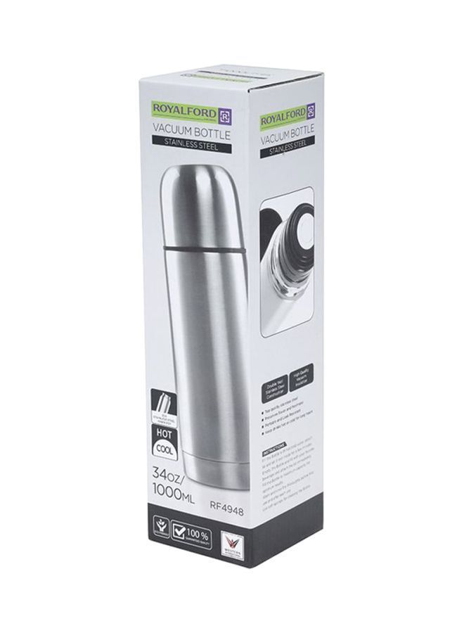 Sweat Free Leakproof Dishwasher Safe Water Bottle And Vacuum Flask Silver 1L