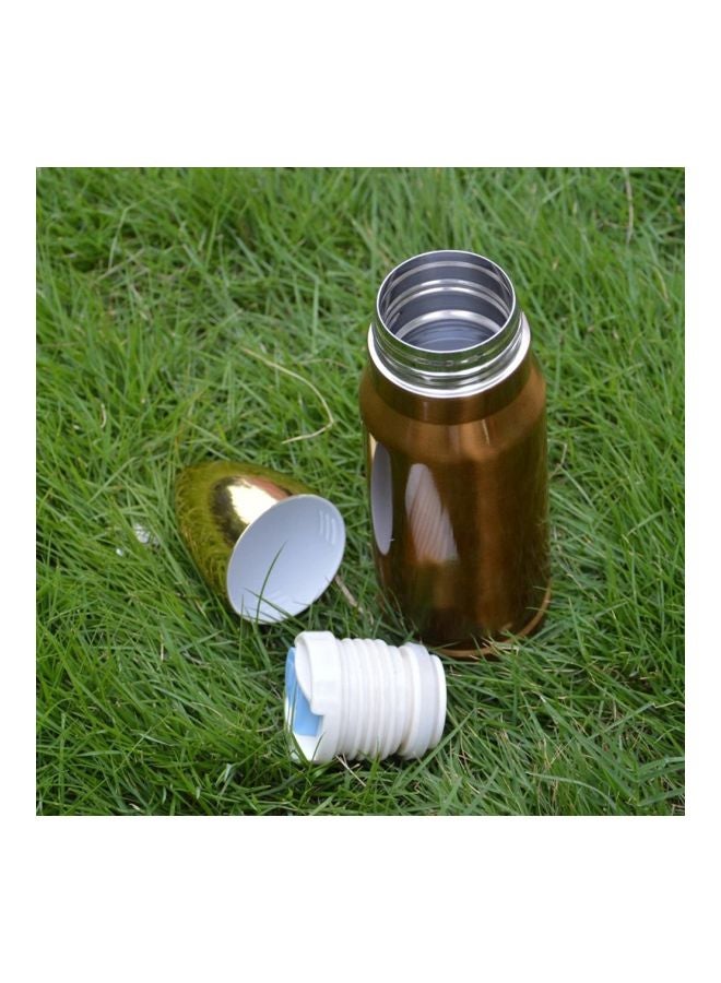 Stainless Steel Bullet Shaped Thermos Vacuum Flask Gold 350ml