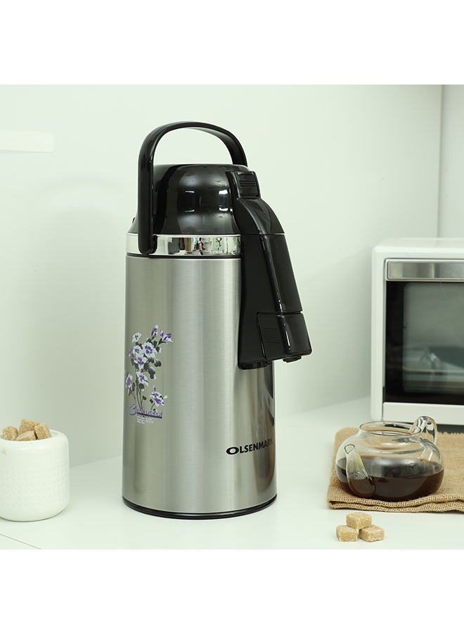 Stainless Steel Vacuum Flask Silver/Black