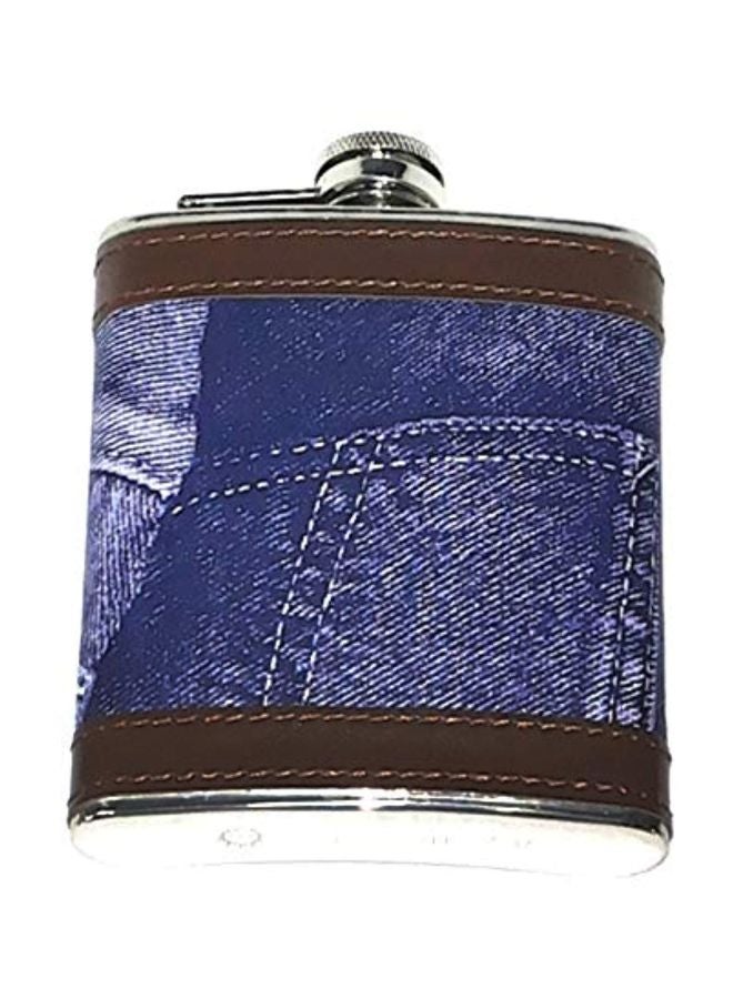 Stainless Steel Flask Blue/Brown 9.5x12cm
