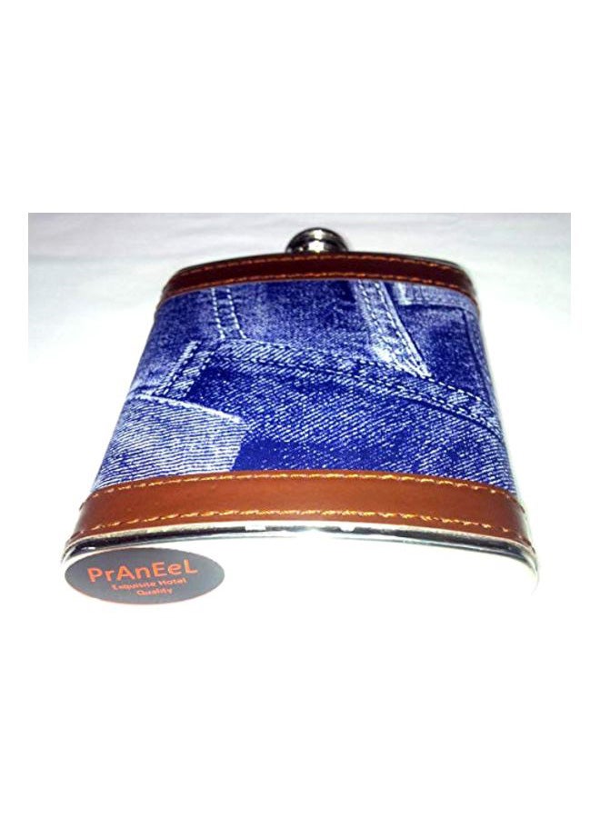Stainless Steel Flask Blue/Brown 9.5x12cm