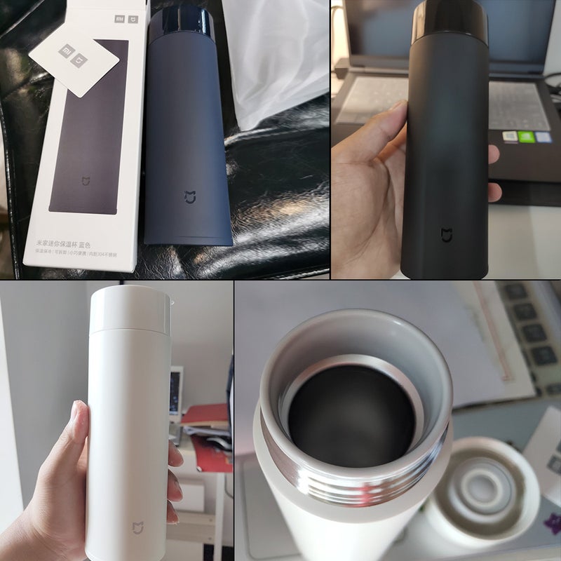 350ml Stainless Steel Vacuum Flask White 25 x 6 x 10cm