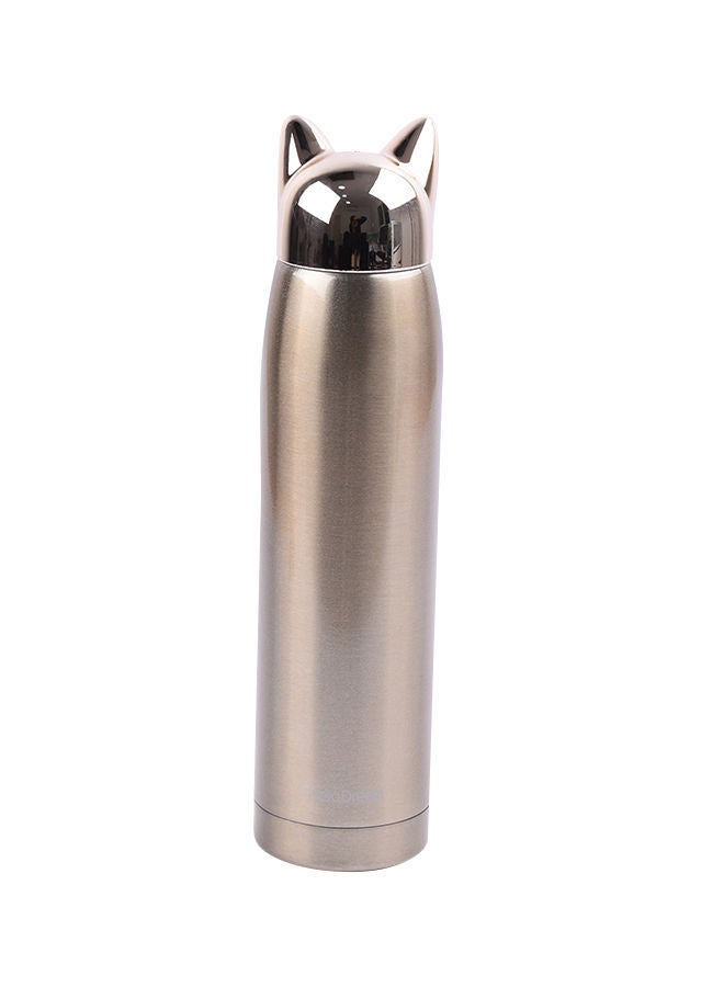 Stainless Steel Vaccum Travel Mug With Fox Shape Cover Brown 320ml