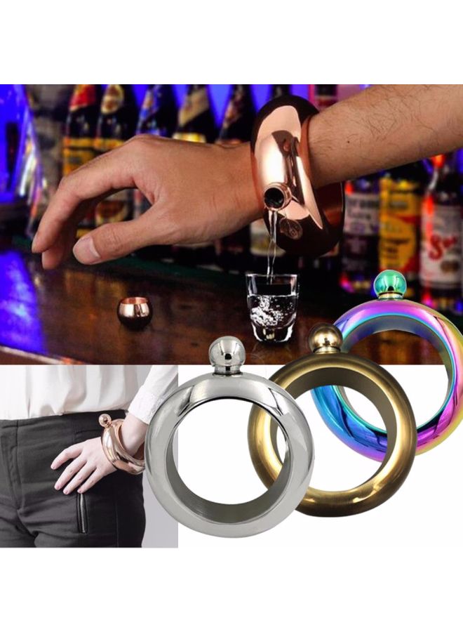 Booze Smuggle Bracelet Bangle Flask Silver