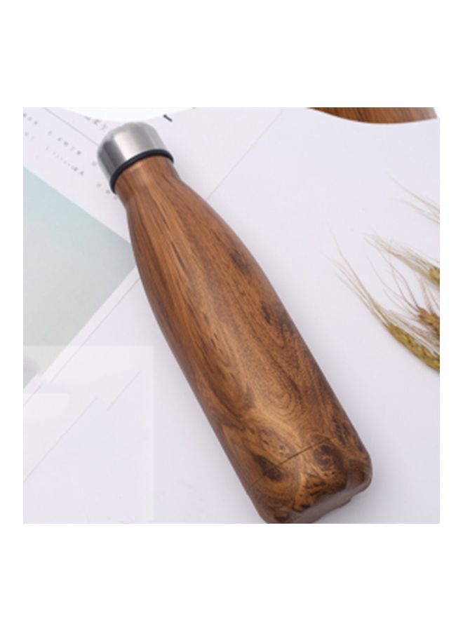 Wood Grain Vacuum Flask Brown 6.5x26x6.5cm