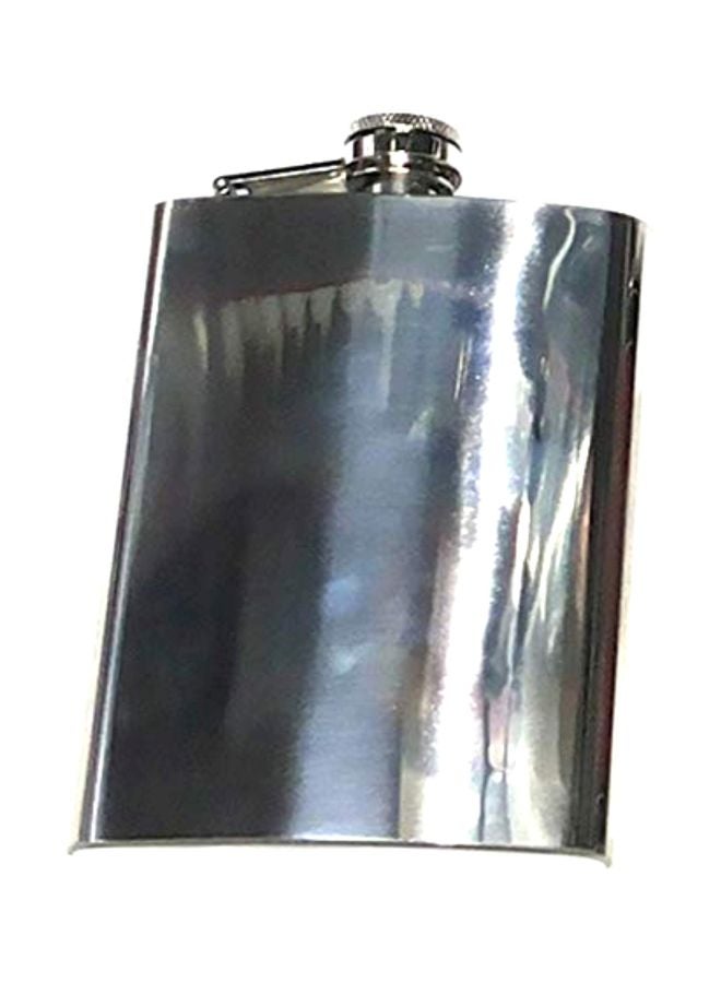 Steel Mirror Finish Hip Flask Silver 12x9.5cm