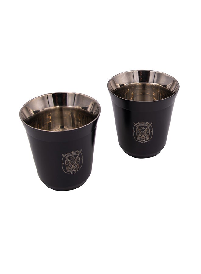 2-Piece Set Pola Abu Dhabi Stainless Steel Cup Black 175ml