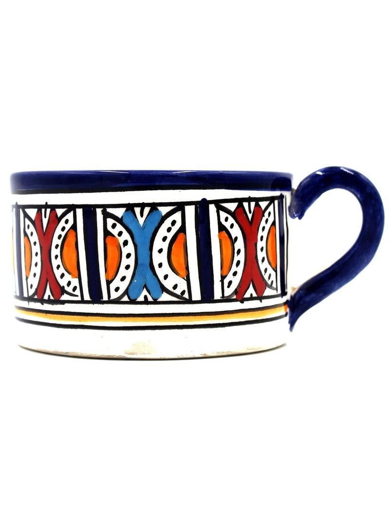 Moroccan Hand painted Natural Clay Cup 10X6.5CM - MO1339