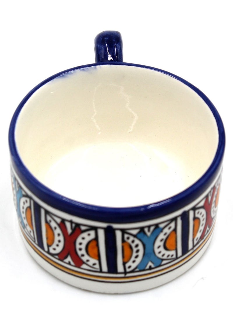 Moroccan Hand painted Natural Clay Cup 10X6.5CM - MO1339