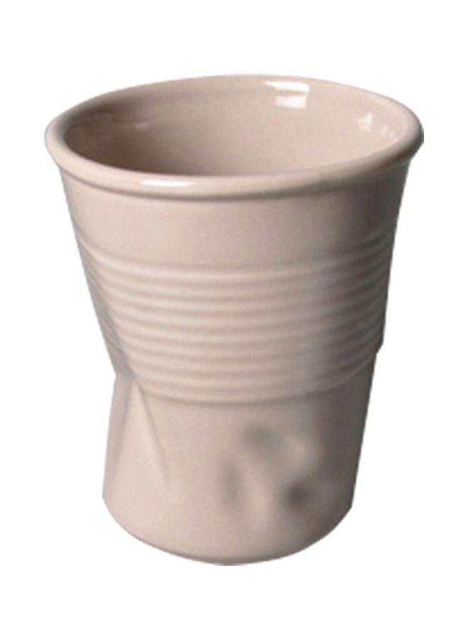 Porcelain Finger Press Cup Shinny Beige 8cm