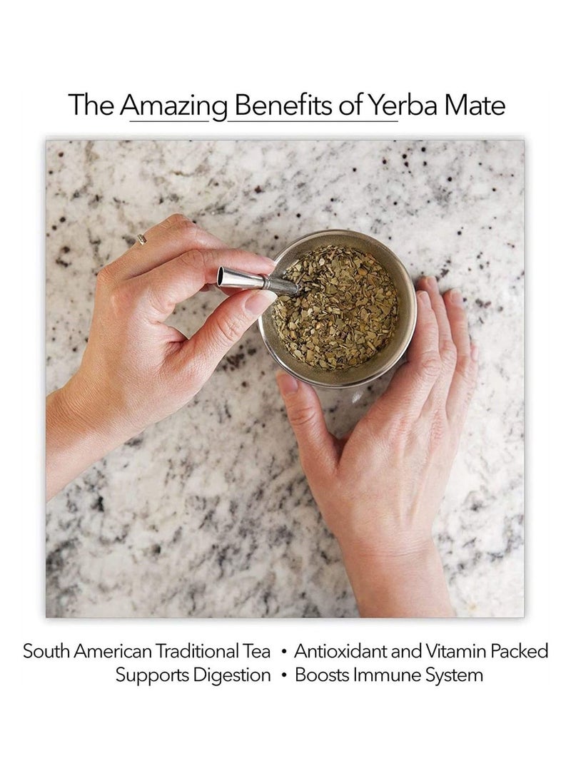 Yerba Mate Tea Cup 230ml White Color Stainless Steel Double Walled Easy Wash Household Insulation Cup for Yerba Mate Loose Leaf Drinking with Bombilla Straw