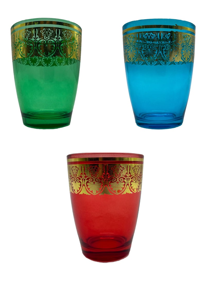 Handmade Moroccan Tea  Glass | Set of 6 , 120 ml Decorative Serving Beverage glasses