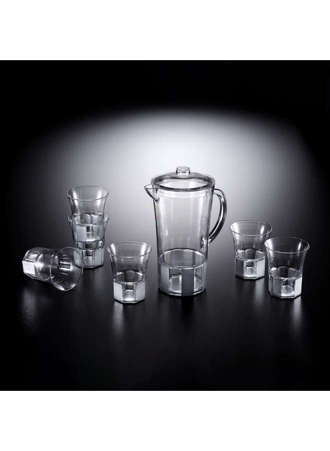 Acrylic Jug Set with 6 Cups - Silver Taiwan
