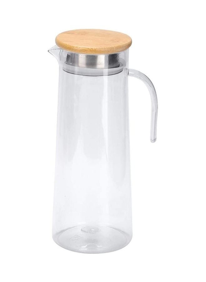 Juice Jar With Lid Clear/Beige