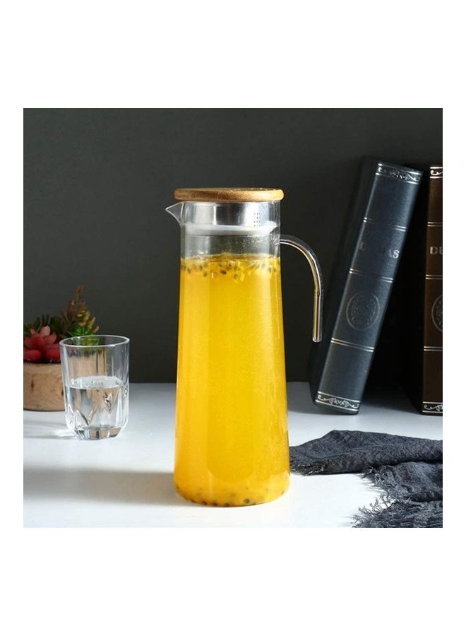 Juice Jar With Lid Clear/Beige
