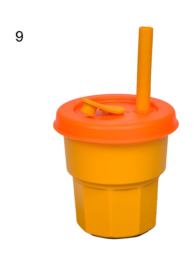 Flexible Heat-Resistant Silicone Unbreakable Tumbler Jug with Straw Orange