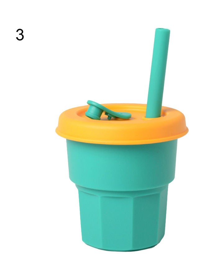 Flexible Heat-Resistant Silicone Unbreakable Tumbler Jug with Straw Blue/Yellow