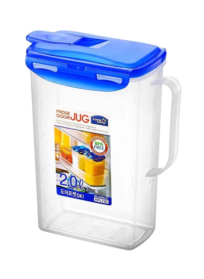 Fridge Door Plastic Water Jug Clear/Blue