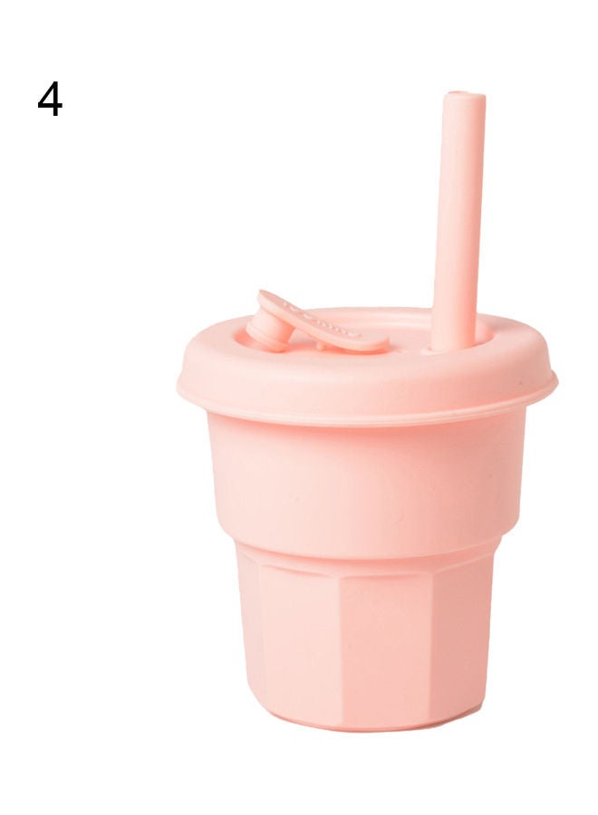 Flexible Heat-Resistant Silicone Unbreakable Tumbler Jug with Straw Pink