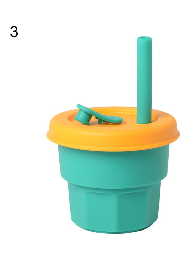 Flexible Heat-Resistant Silicone Unbreakable Tumbler Jug with Straw Blue/Yellow