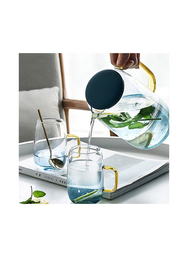 2-Piece Water Jug With Glass Set blue 10.5x20.7centimeter