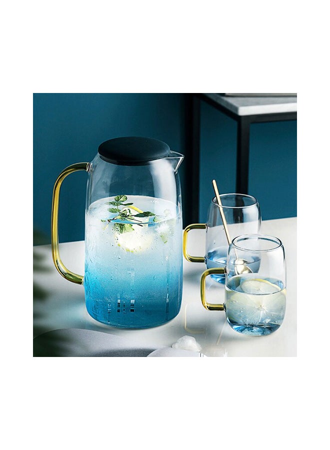 2-Piece Water Jug With Glass Set blue 10.5x20.7centimeter