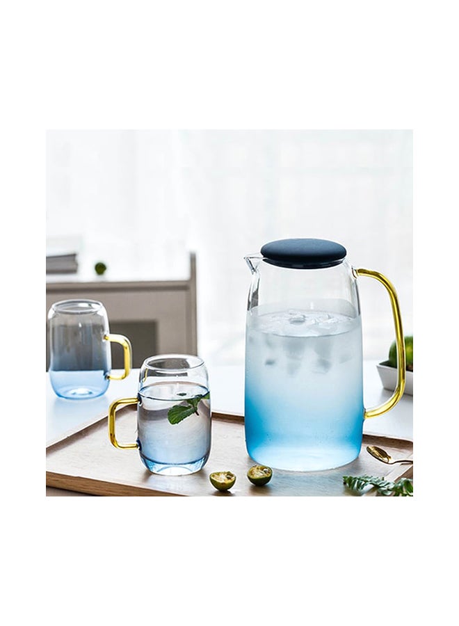 2-Piece Water Jug With Glass Set blue 10.5x20.7centimeter