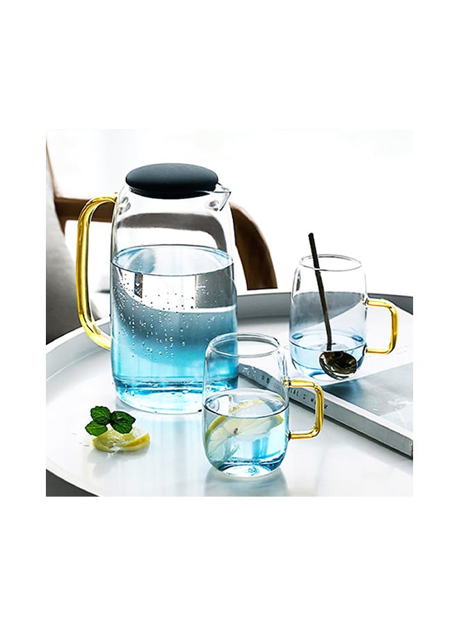 2-Piece Water Jug With Glass Set blue 10.5x20.7centimeter