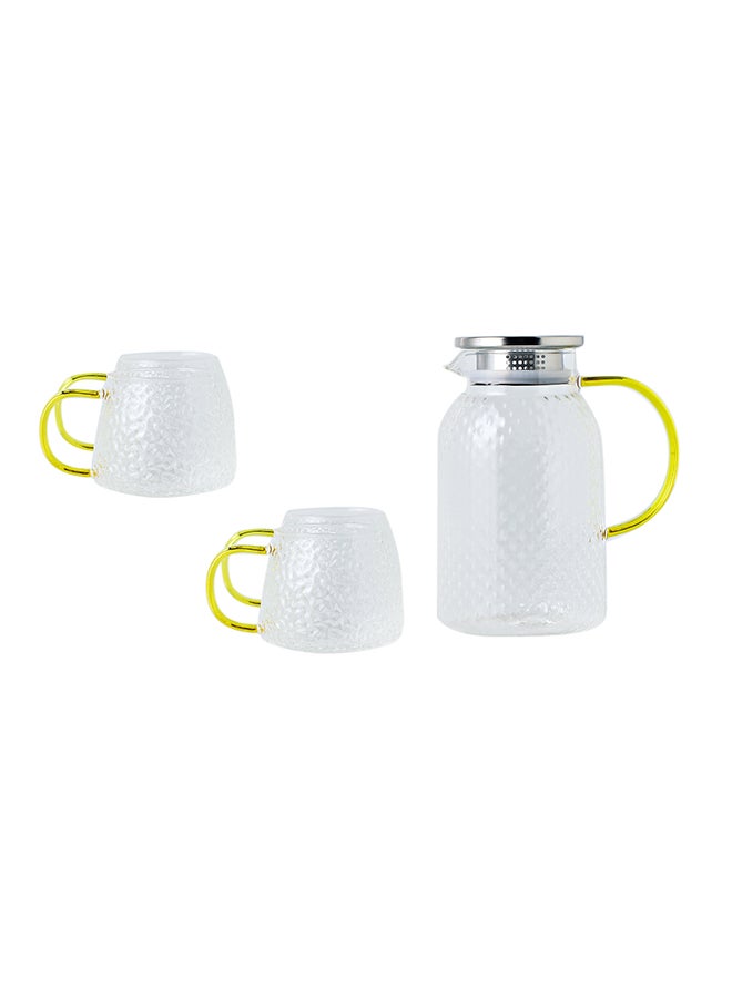 5-Piece Kettle And Glass Set Clear 20x8cm