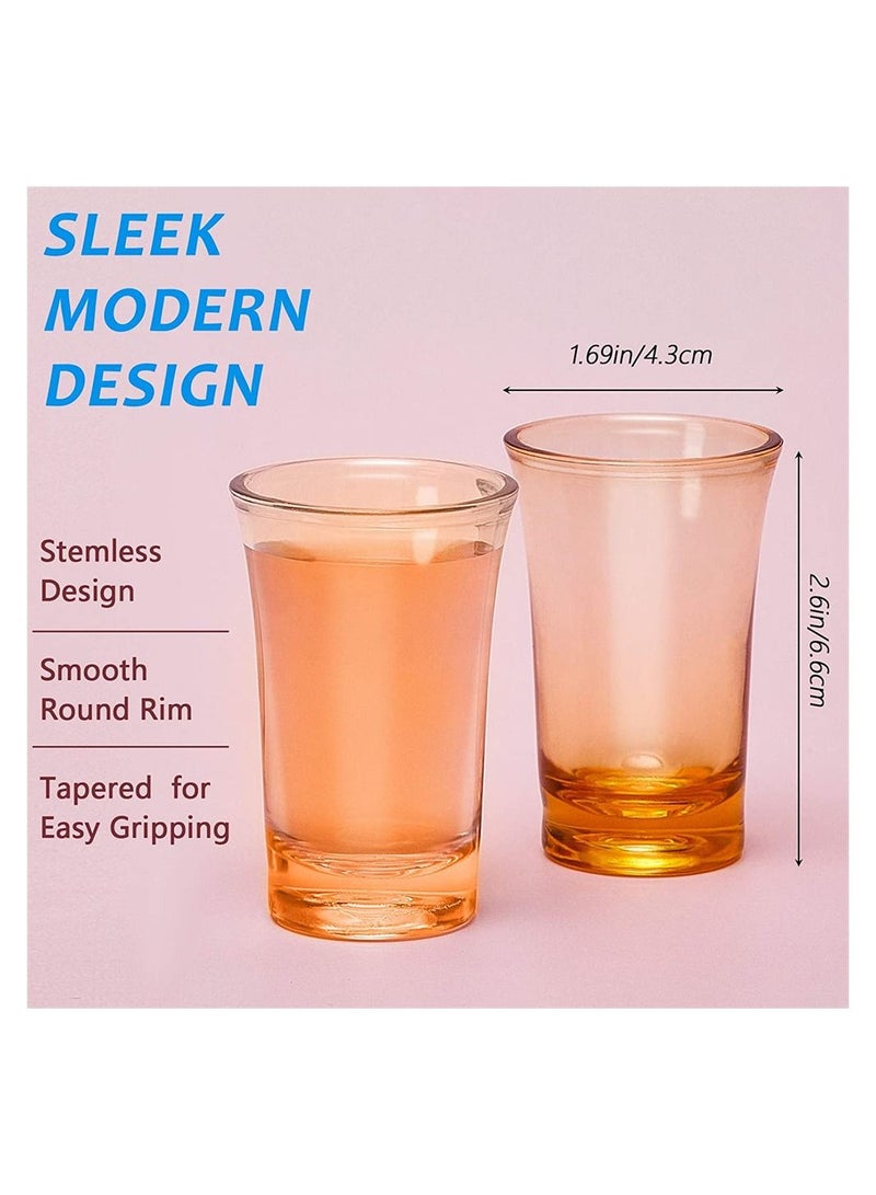 Acrylic Cups 12 Pieces Shots Colorful Shot Glasses 1.2-Ounce Heavy Base Plastic Tumblers Drinking Glasses for Poolside Party Stackable Easy to Clean