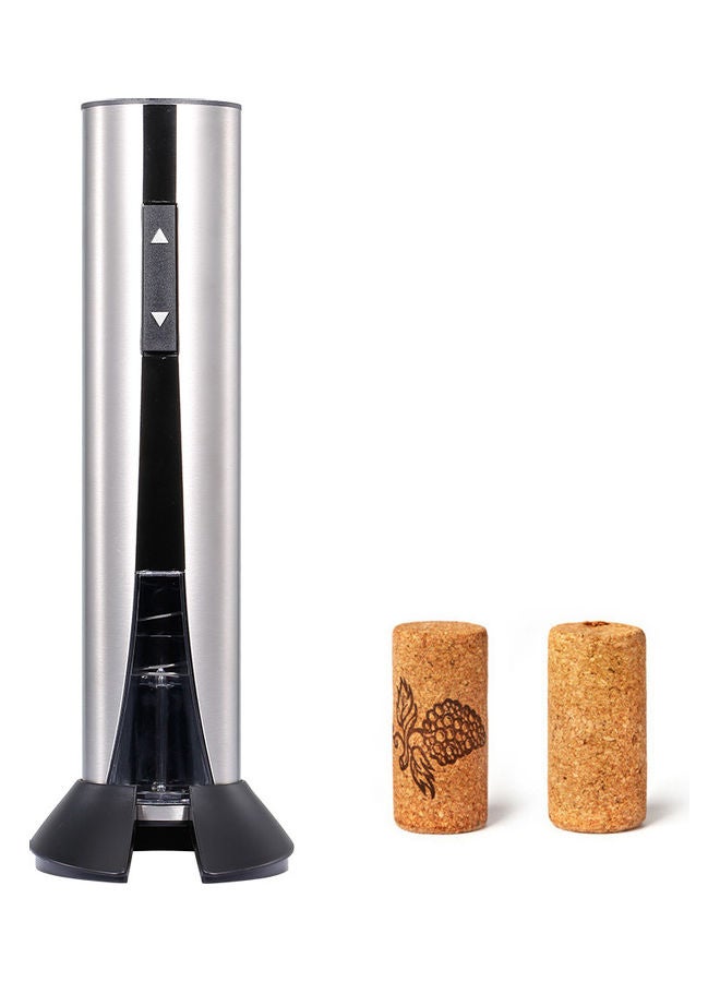 Electric Wine Opener with Foil Cutter and USB Rechargeable Silver 21.00 x 8.00 x 8.00cm