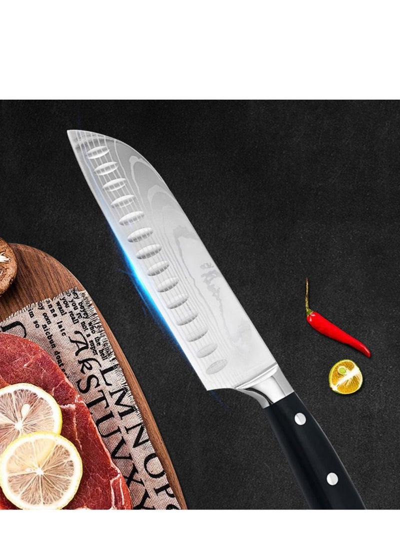 Professional 2 PCS Chef Knife Set Sharp Knife, German High Carbon Stainless Steel  7Cr17Mov Kitchen Knife Set 8inch Chefs Knife & 7inch Santoku Knife Knives Set for Kitchen